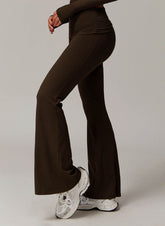 High Waisted Tummy Control Wide Leg Flare Fitness Pants