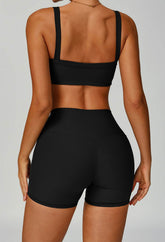 Square Neckline Sports Bras with Removable Chest Pad