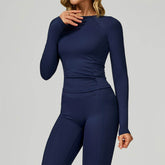 Long Sleeve Crew Neck T-Shirt Slim Fit Tops