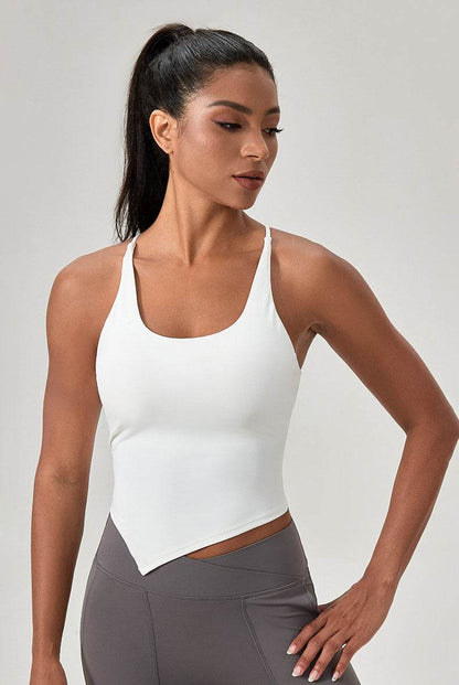 Asymmetrical Triangle Hem Sport Tank Top