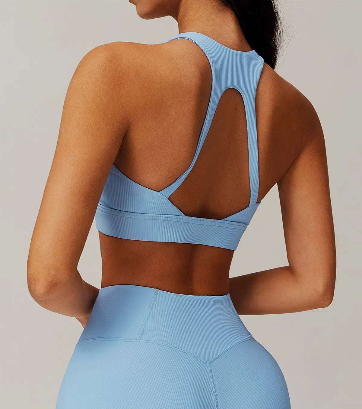 Ribbed Tight Backless Yoga Bra | Stylish and Supportive Activewear