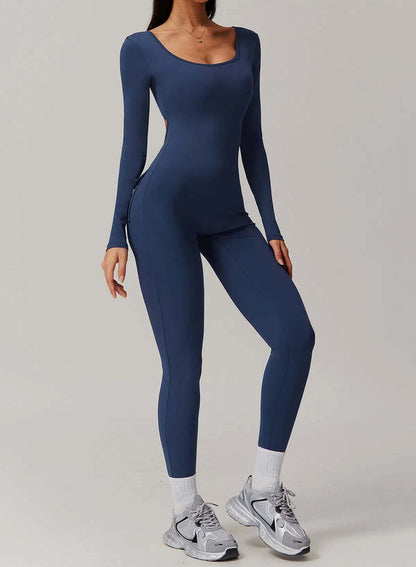 Long Sleeve One Piece Sports Jumpsuit | Perfect for Yoga and Workouts