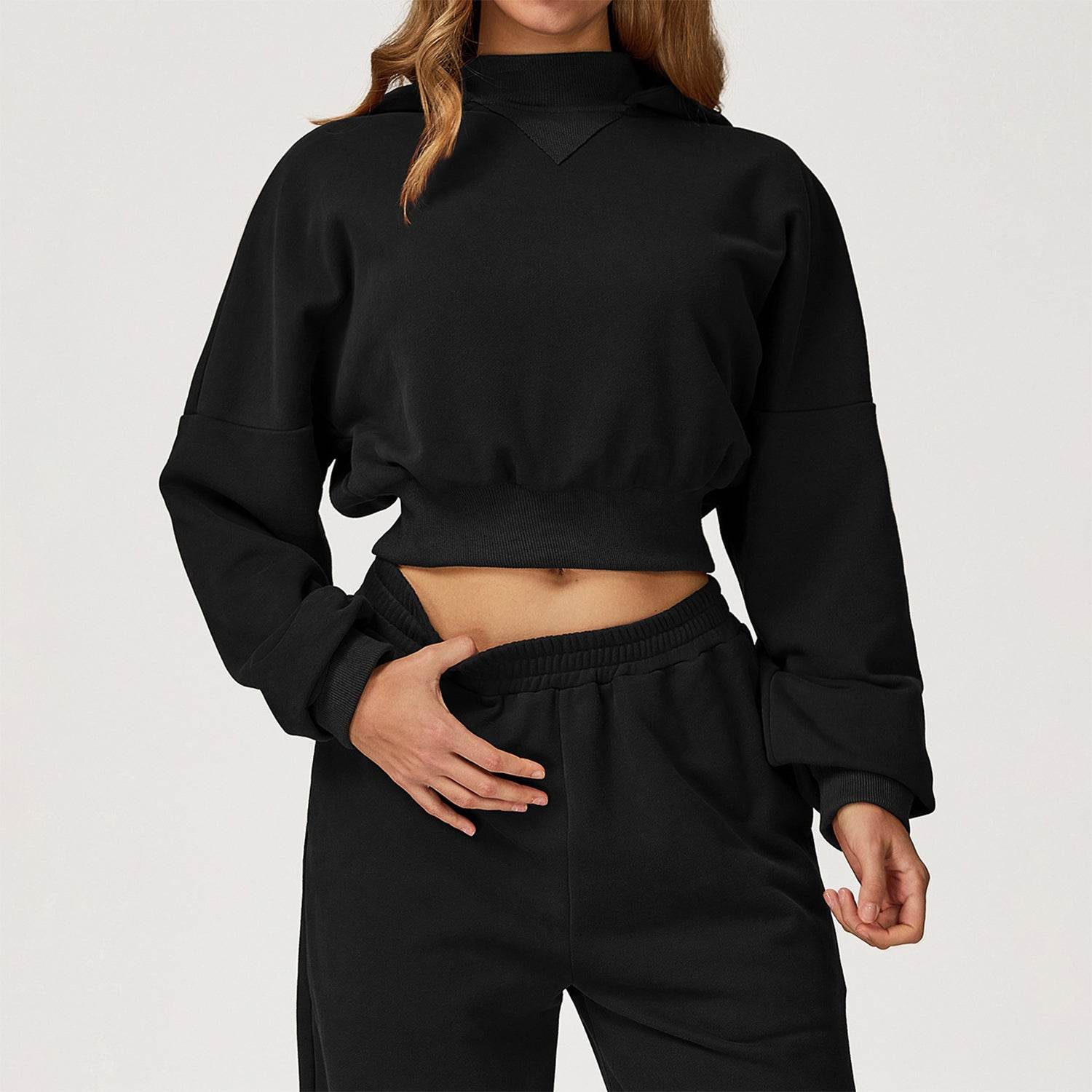 Long Sleeve Crop Sweatshirt Casual Hoodie