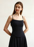 Curved Hem Sports Spaghetti Straps Tank Tops with Chest Pad