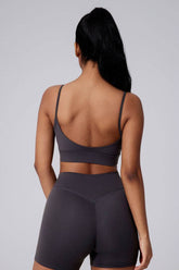 Square Neck Thin Strap Sports Bra