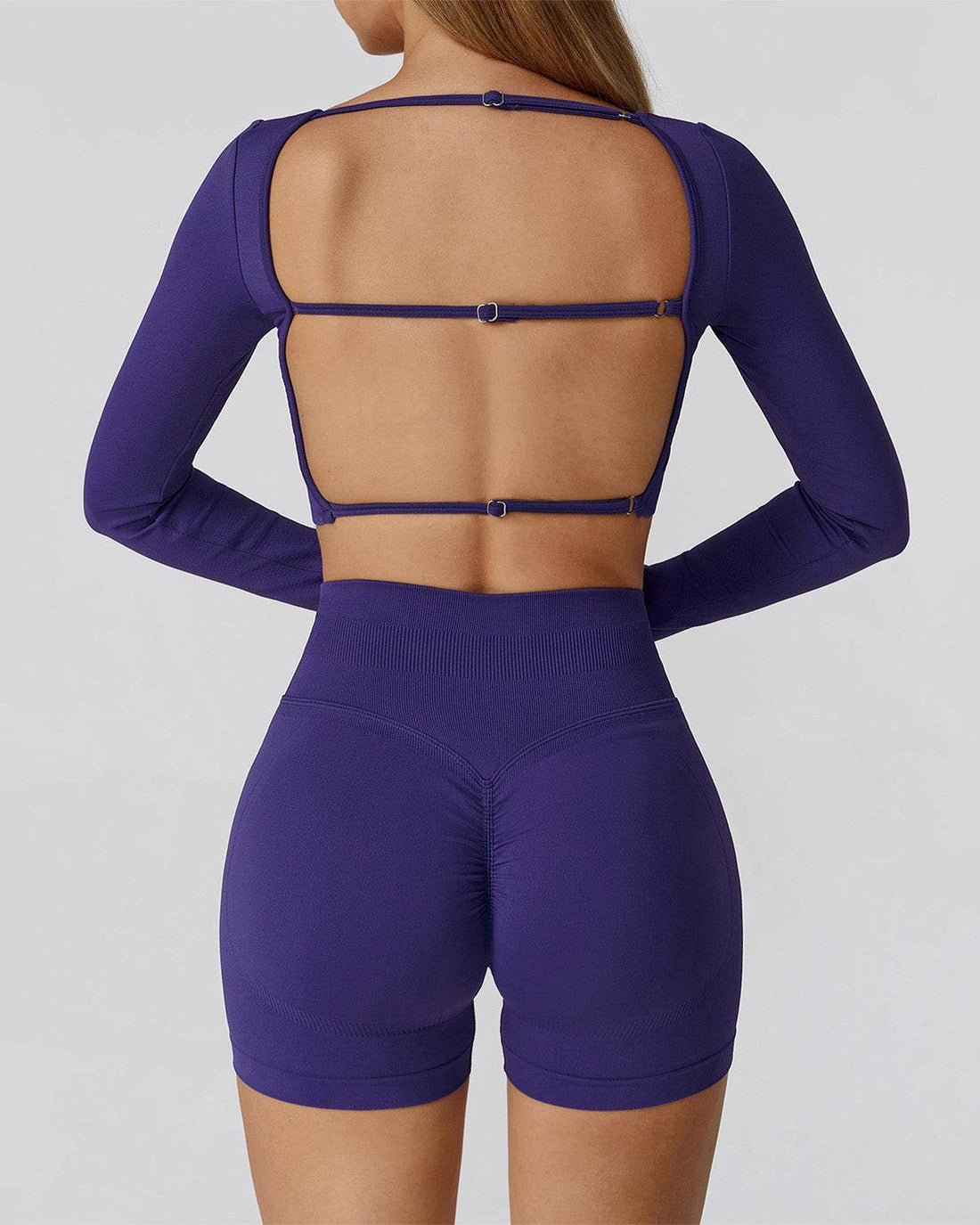 Athletic Wear with Long Sleeve Crop Top and Short