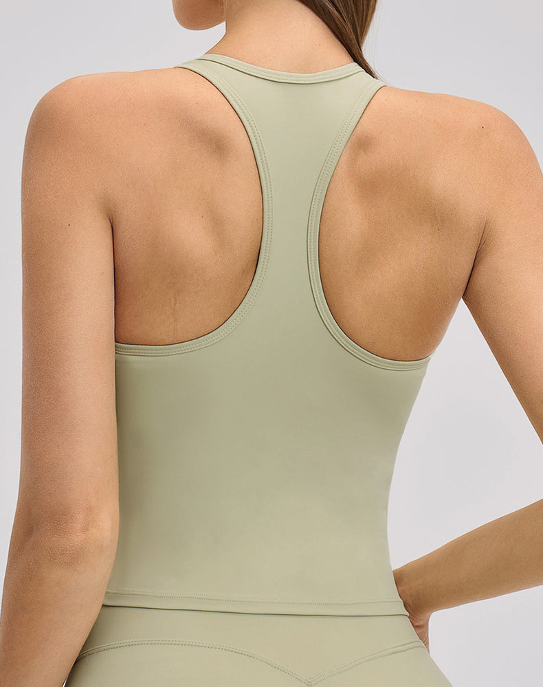 Sleeveless Racerback Tank Tops with Built-in Bra