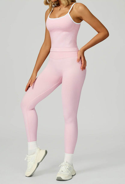 Sport Set with Color Block Tank Top and Legging