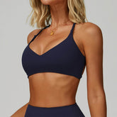 Spaghetti Straps Cross Back Sports Bra