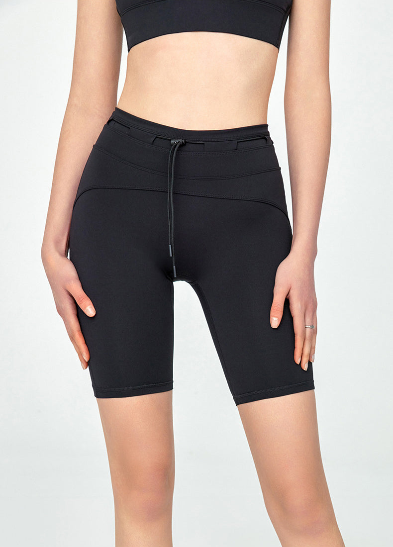 High Waisted Tummy Control Biker Shorts with Adjustable Waist