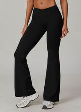High Waisted Tummy Control Casual Flare Yoga Pants