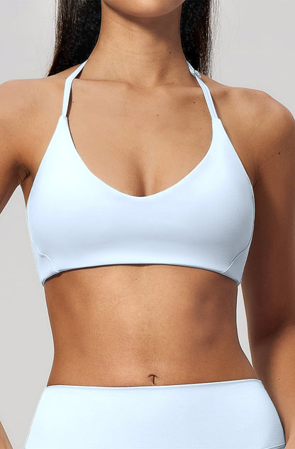Adjustable Thin Halter Neck Strap Sports Bra