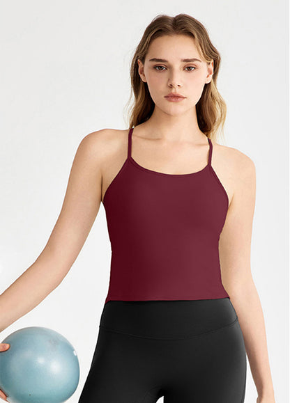 Swallowtail Back Slit Sports Tank Top