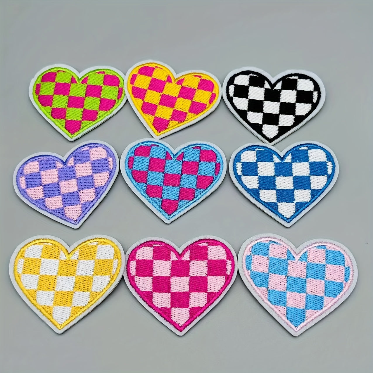 Grid Love Embroidery Stickers