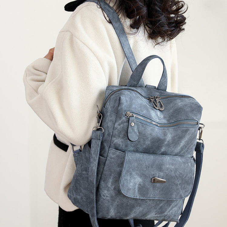 Retro PU Leather Backpack