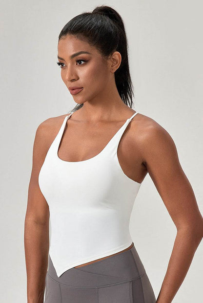 Asymmetrical Triangle Hem Sport Tank Top