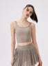 Double Strap Back Butterfly Lace Up Tank Tops with Chest Pad