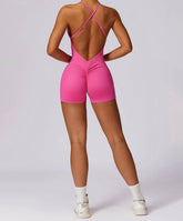 Scrunch Strappy One Piece Workout Short Jumpsuit
