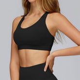 Cross Back Strappy Athletic Bras with Removable Pads