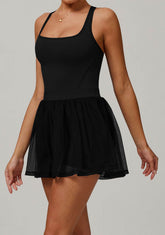 Puffy Tennis Dress with Short and Pocket