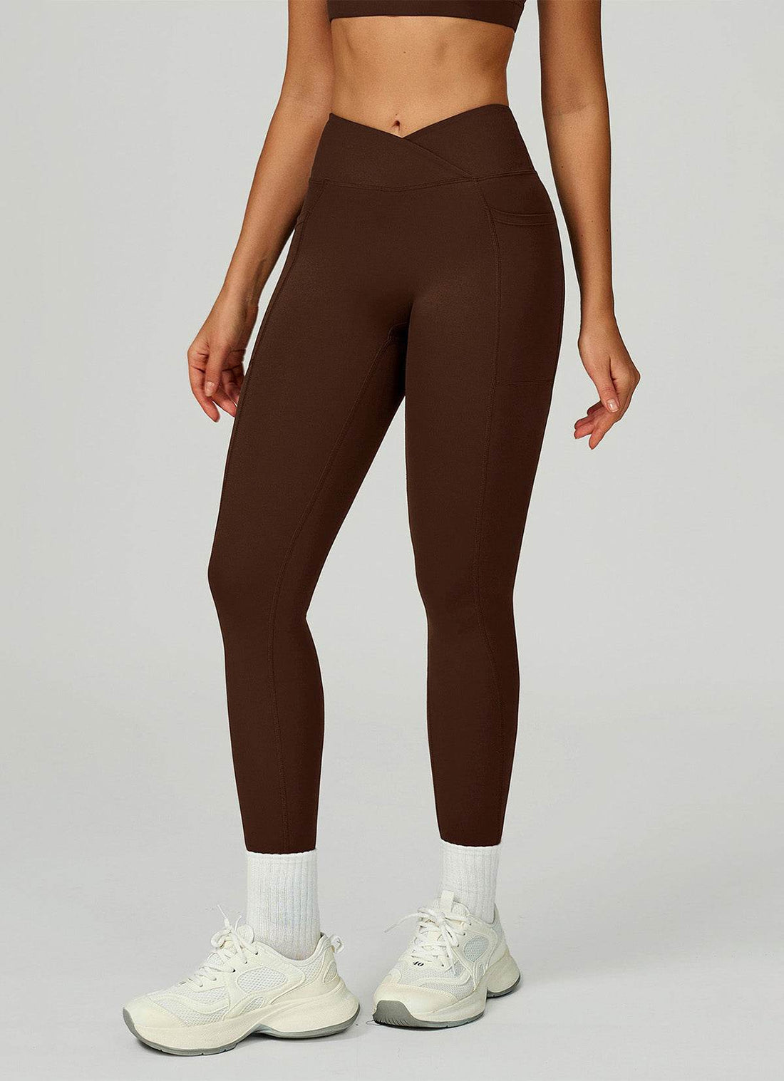 Cross Waist Yoga Leggings with Pockets