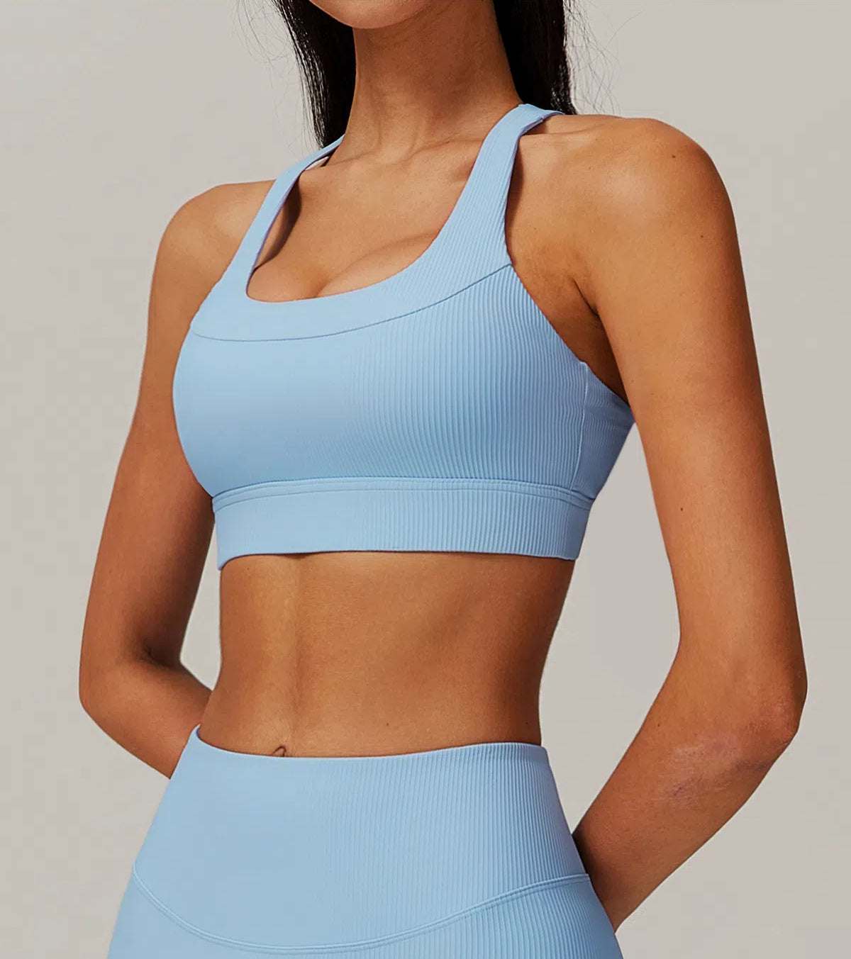 Ribbed Tight Backless Yoga Bra | Stylish and Supportive Activewear