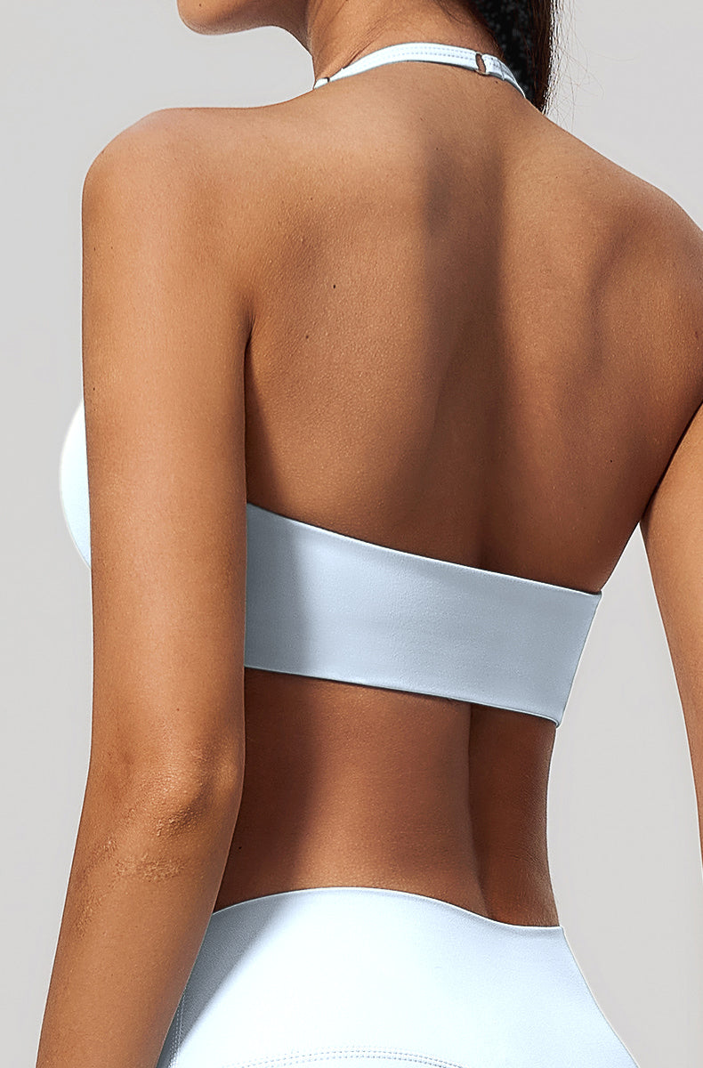 Adjustable Thin Halter Neck Strap Sports Bra