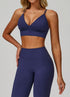 V Neck Adjustable Shoulder Straps Sports Bra