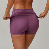 Flip Fold High Waist Tummy Yoga Shorts