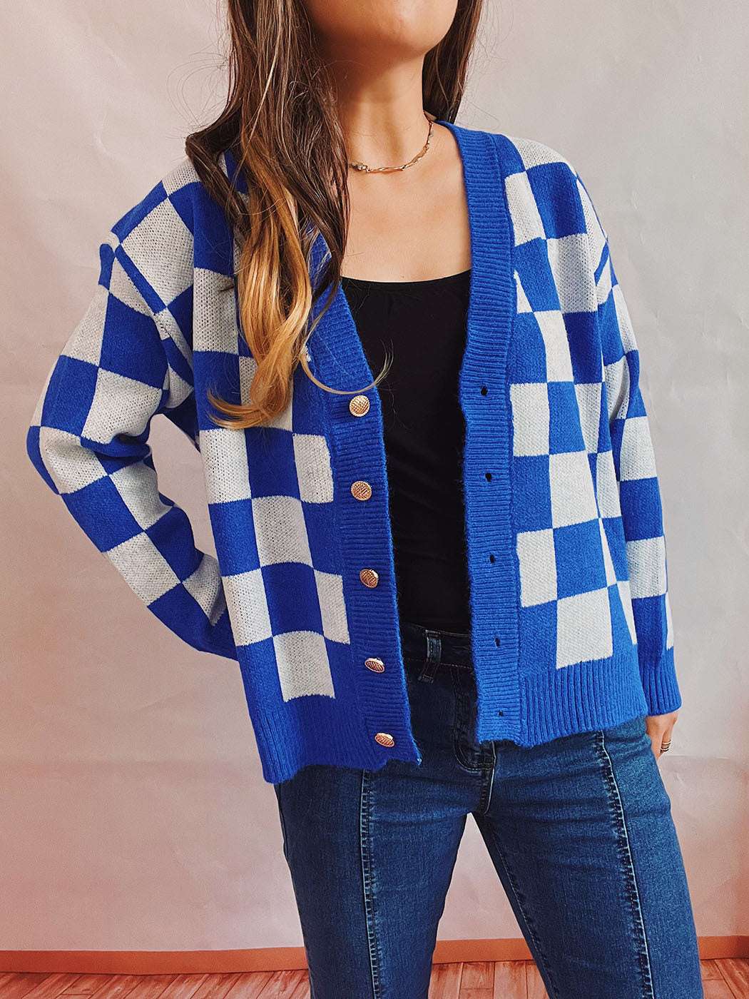 Plaid Color Block Cardigan Sweater | Cozy &amp; Stylish Layering Piece