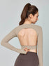 Long Sleeve Hollow Out Back Sports T-Shirt