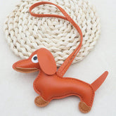 Cute Leather Dachshund Keychain