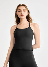 Swallowtail Back Slit Sports Tank Top