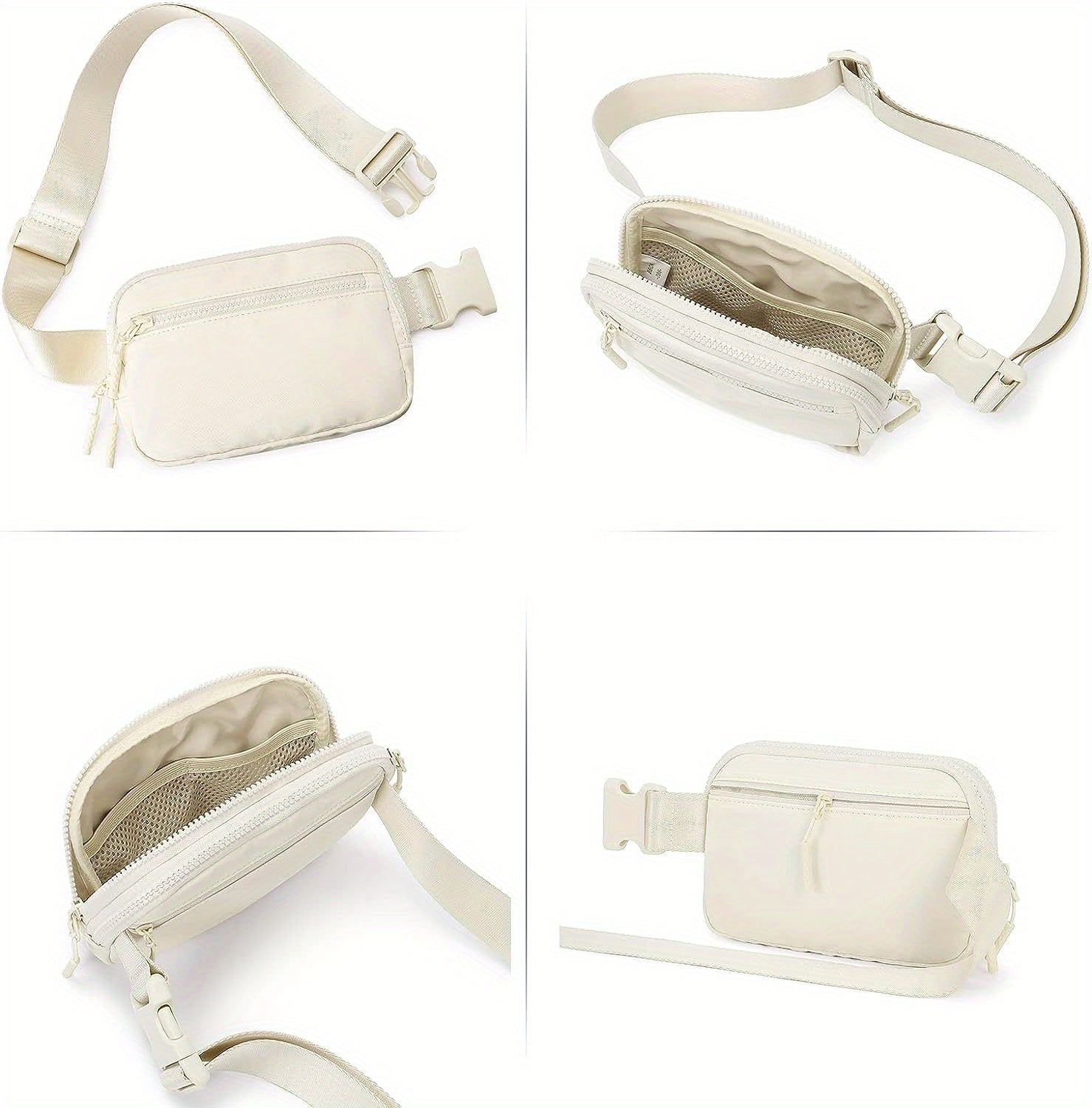 Waist Bag with 4 Zipper Pockets