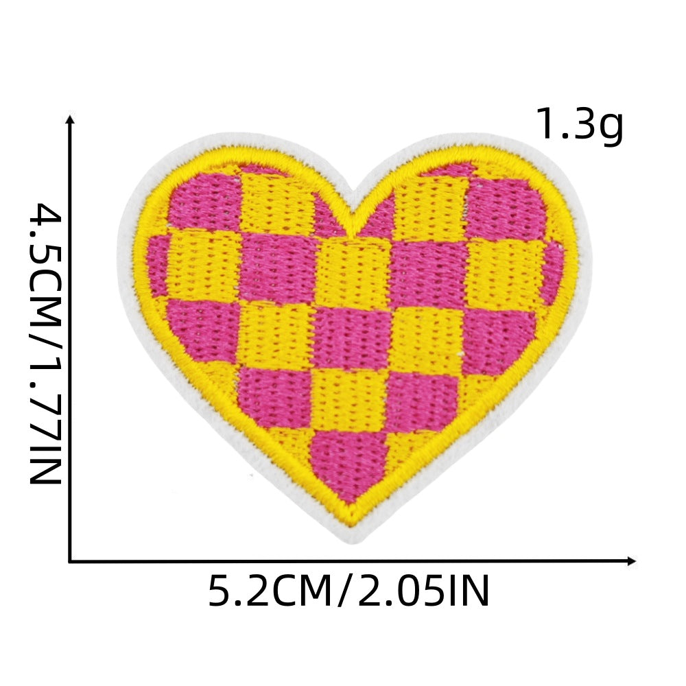 Grid Love Embroidery Stickers