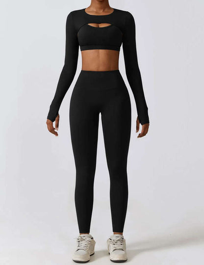 Gym Wear Set with Crop Top and Leggings | Trendy &amp; Functional Outfit