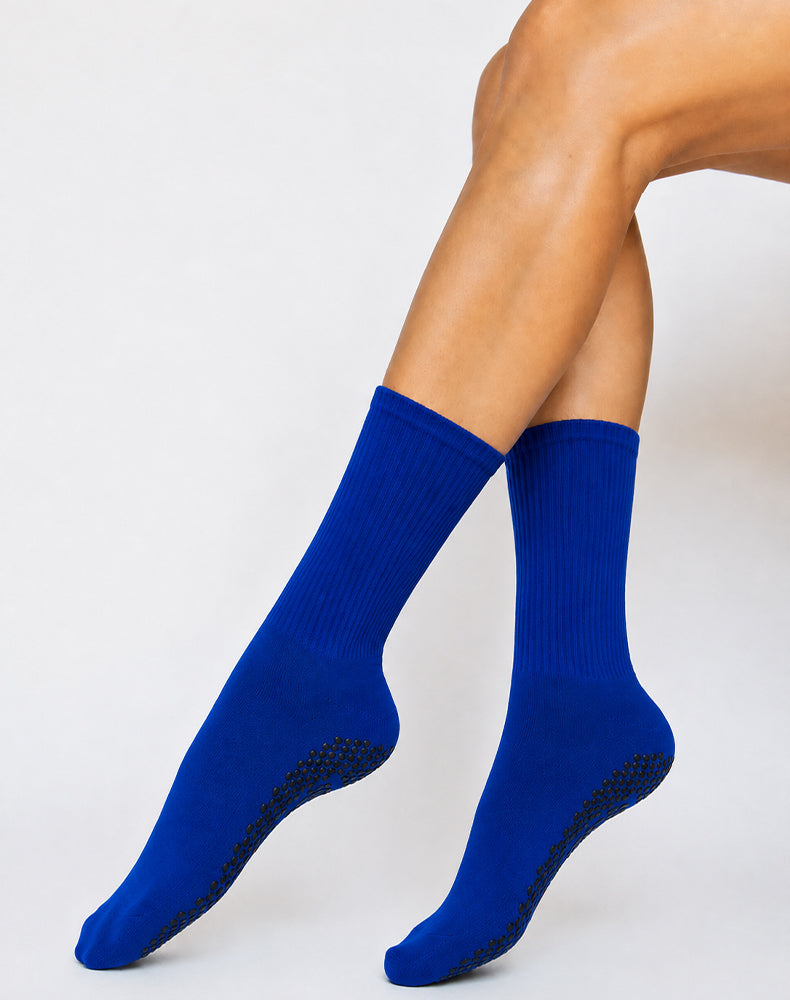 Pilates Yoga Crew Socks with Non Slip Grippers