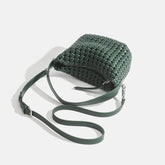 PU Handmade Woven Bucket shape Tote bag