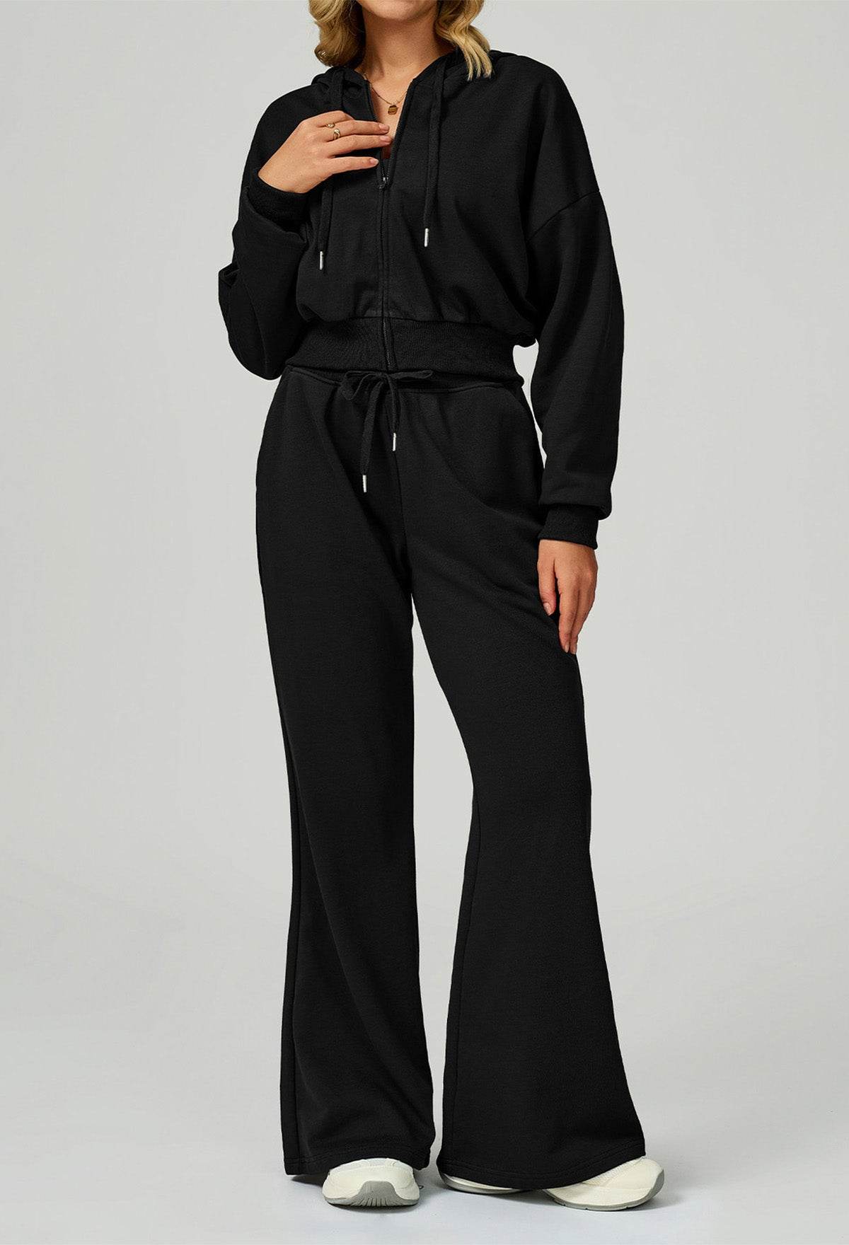 Sport Set with Long Sleeve Hoodie Jacket and Lounge Pant