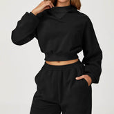 Long Sleeve Crop Sweatshirt Casual Hoodie