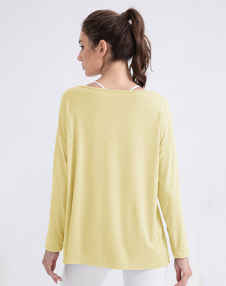 Long Sleeve Tops Loose Fit Yoga Shirts