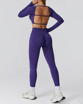 Athletic Wear with Long Sleeve Crop Top and Legging