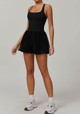 Puffy Tennis Dress with Short and Pocket