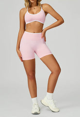 Sport Set with Color Block Sports Bras and Short