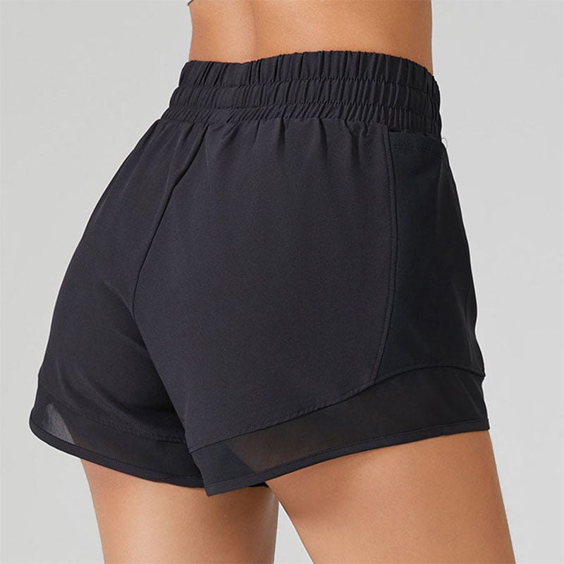 Mesh Patchwork Sports Shorts with Lined Pockets