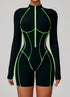 Three Dimensional Line Sports Backless Short Jumpsuit