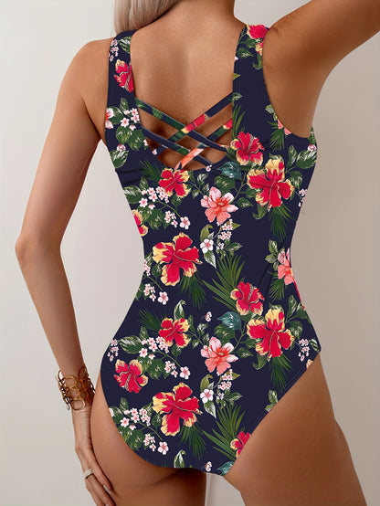 Sexy Floral One-Piece Swimsuit