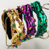 Crystal Jeweled PU Wide Headband -