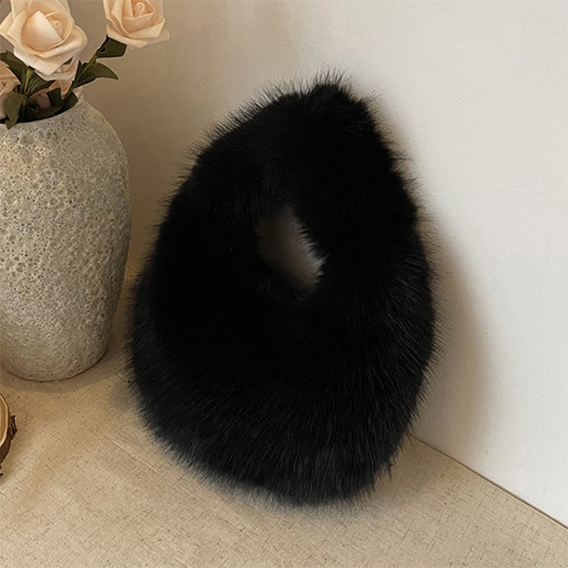Winter Fluffy Faux Fur Tote Handbag Soft Fuzzy Purse Bag