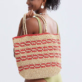 Straw Beach Tote Bag Handmade Woven Hobo Handbag